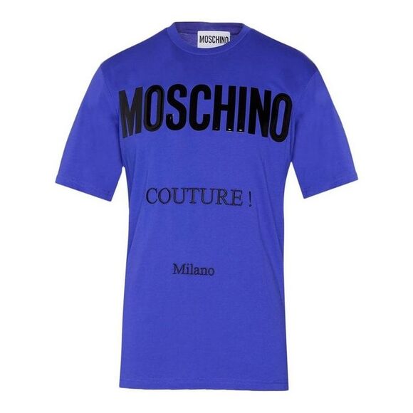 Moschino Mens Couture Gloss Logo T-Shirt / Blue